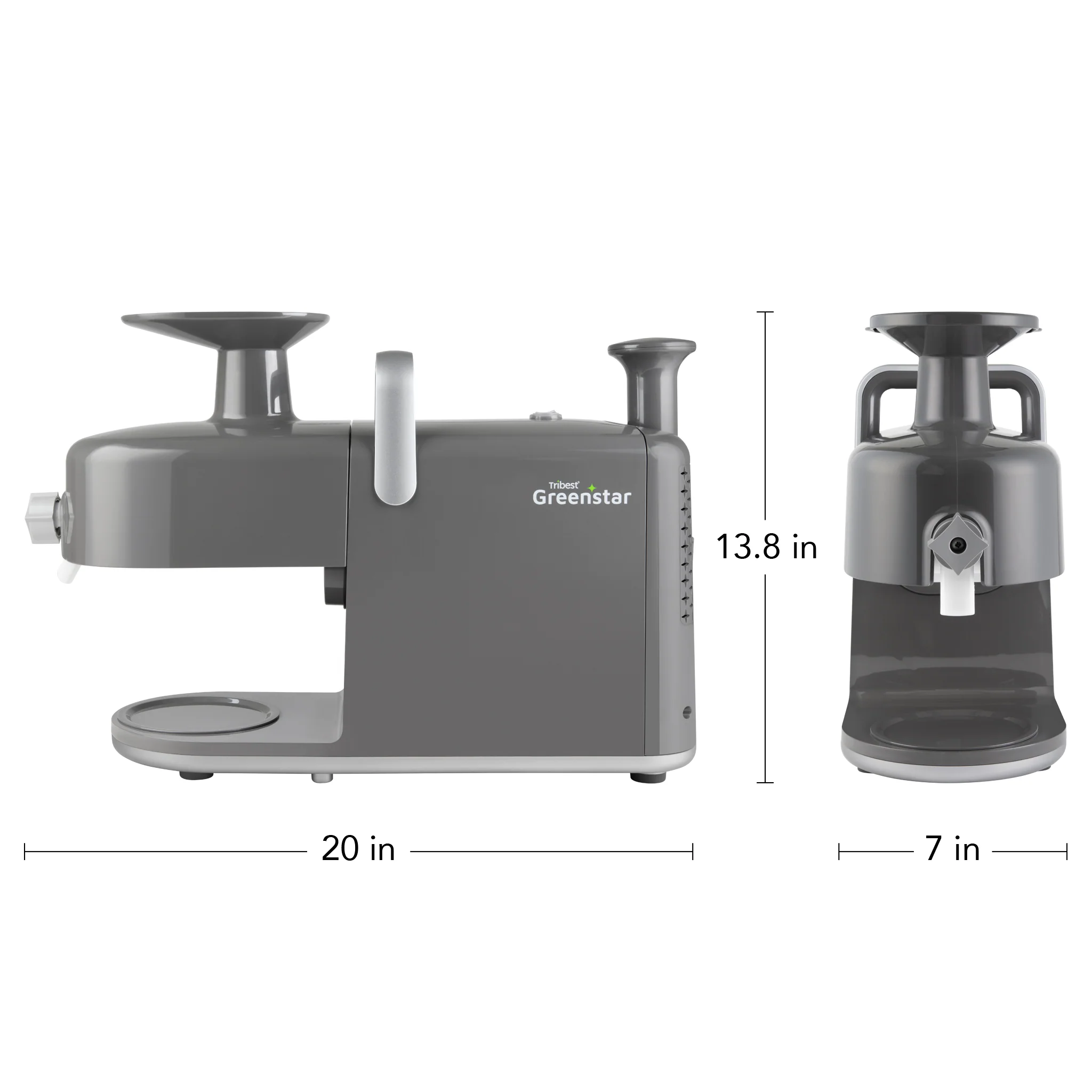 Greenstar 5 All-Stainless Steel Twin Gear Cold Press Masticating Juicer (Slate)